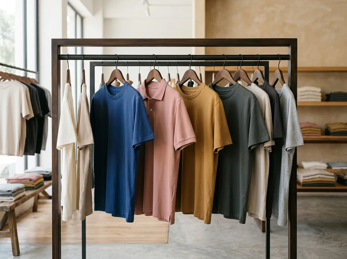 Prendas colgadas en tienda